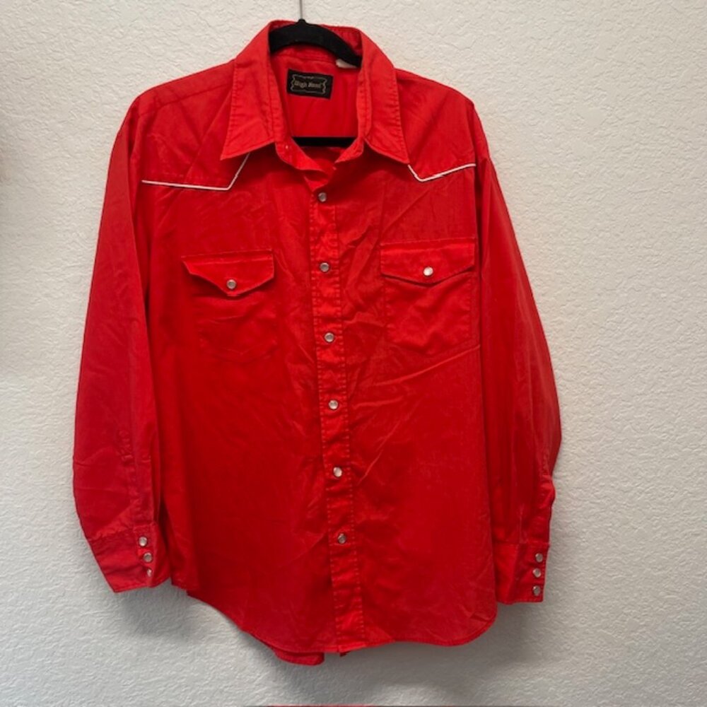 Vintage High Noon Western Shirt-Pearl Snap RED Men's Medium